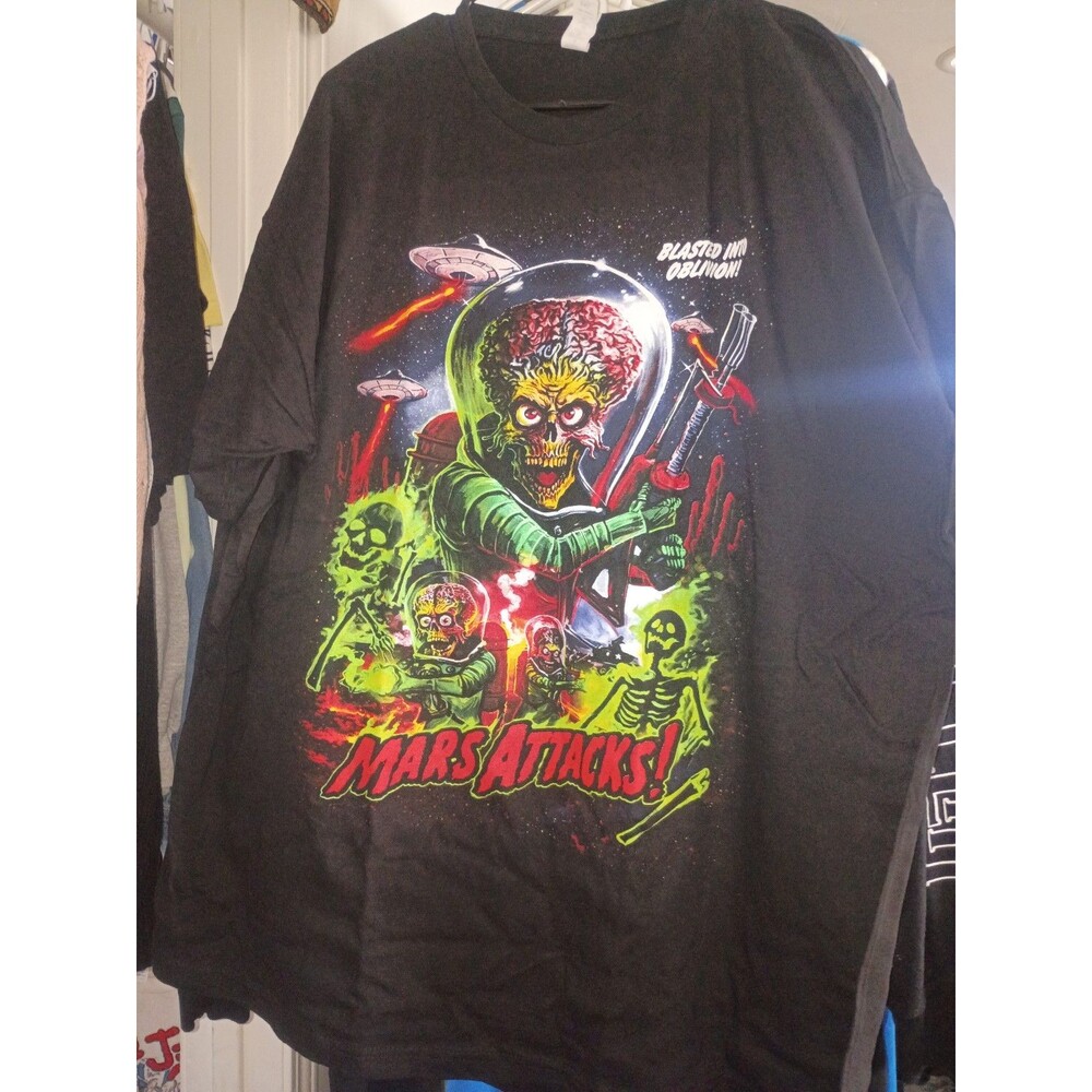 Rare Mars Attacks 90s vintage style Black Cotton Unisex tee size XS X-SMALL